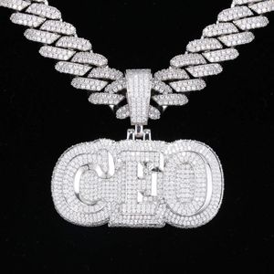 Ciondolo con nome ombra 3D personalizzato in fabbrica personalizzato Vvs Moissanite con diamante ghiacciato S925 Lettera di gioielli hip-hop da uomo