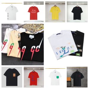 Herren-T-Shirts, Polos, Luxus-Designer-Herren-T-Shirt, Damen-Sommer-Alphabet-Druck, modisches Palmen-Top, atmungsaktiv, lässig, Strandkleidung, kurzärmelig, Rundhalsausschnitt