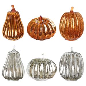 Juldekorationer Portabla pumpa lyktor LED -lampor Batteri drivs nattlampor Glaslampa Pumpkin Halloween Lounge Decor Gift 231216