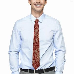 Bow Ties Red Paisley Tie Vintage Print Custom Neck Retro Trendy Collar For Mane Business Slips Accessoarer