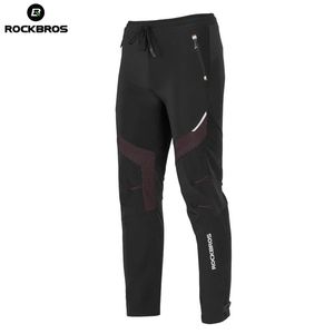 Cykelbyxor Rockbros Cycling Bike Bicycle Pants Running Men Fleece Sport Reflective Trousers Winter Keep Warm Thermal Bicycle Bike Pants 231216