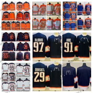 2023 Reverse Retro 97 Connor McDavid Hockey Jerseys 99 Wayne Gretzky 29 Leon Draisaitl Orange Classic 93 Ryan Nugent-Hopkins 91 Evander Kane