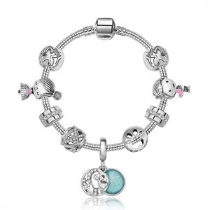 Charme pulseiras doce bonito menina menino encantos talão apto para pulseira pingente 925 prata sanke corrente diy jóias como presentes de natal311r