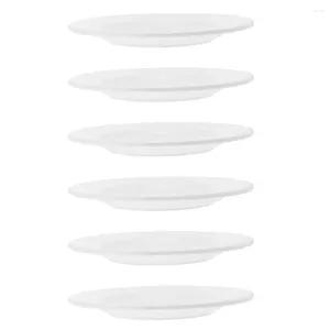 Set di stoviglie Piatti piani in melamina da 6 pezzi Piatti bianchi a fondo piatto