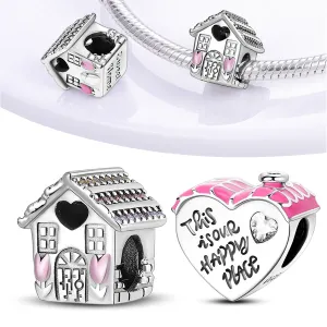 The Home Charms Perline in argento sterling 925 Bella casa ciondola la collana del braccialetto Pando in forma Gioielli fai da te