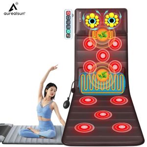 Back Massager Electric Massage Mat Health Care Relax Full Body Cushion Neck Midje Ben Smärtlindring vibrerande stol uppvärmning 231216