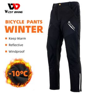 Radhose WEST BIKING Fahrradhose Winter Fahrrad Lange Hose Thermofleece Reflektierende Radhose Warm Winddicht Herrenhose EUR Größe 231216