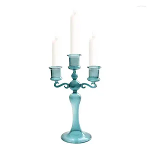 Candle Holders 3 Uchwyt ramienia szklany element centralny na imprezę stolik centralny