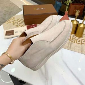 Luxury Designer LP Loafers Shoes Open Walk Suede Casual Shoes Ankle Boots Fashion Women slip On Men's Walking Flats Short Bootcw20