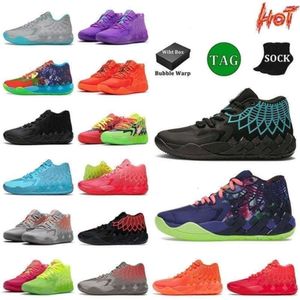 Lamelo 2023 Ball Mens Womens Basketball Shoes Rick and Morty Ridge Red Green Galaxy Purple Black Red Blue Quey Melo مع صندوق