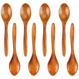 Coffee Scoops 6 PCS Small Wooden Spoons Mini Tablespoons For Chocolate Honey Tea