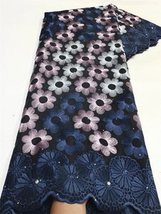 Ткань и шитье, швейцарское кружево, 2023, высокое качество, 5 ярдов, африканский хлопок с камнями для вечерних платьев 231216