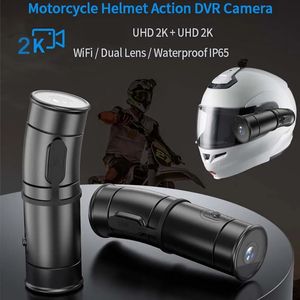 Câmeras de vídeo de ação esportiva 2k Câmera de motocicleta Controle Remoto Gravador Vlog Dashcam 1440P Motor Bicicleta Capacete Wifi Bicicleta DVR Night Vision Cam 231216