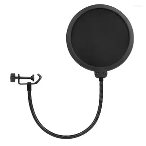 Mikrofoner 1 stycke Sprayproof Cover Black Metal Plastic Microphone Recording Studio Windproof and Anti-Breakage