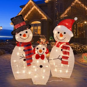 Garden Decorations LED Light Snowman Christmas uppblåsbara utomhus Santa Claus Decoration för hemåret 231216