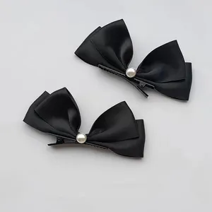 Hair Accessories 1 Pcs Sweet Fashion Duckbill Clip White Black Bowknot Barrettes Female Hairpin Bride's Headdress