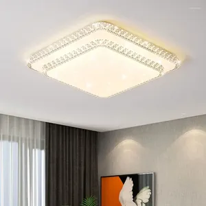 Luzes de teto 3 cores LED lâmpada moderna estudo quarto lustre de cristal sala de estar nórdico simples decoração de casa luz