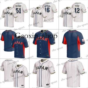 Gaoxin CUSTOM 16 Shohei Ohtani Team Japan Jersey 2023 Baseball Jerseys WBC Yu Darvish Seiya Suzuki Roki Sasaki Oshinobu Yamamoto Shot