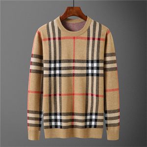 Tasarımcı Marka Erkek Sweaters% 100 Pamuklu Uzun Kollu Külük Erkek Kadınlar için Klasik Çizgili Düz Sweatshirtler Sonbahar Kış Sıcak Konforlu Jumpers M-3XL#06