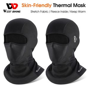 Cycling Caps Masks WEST BIKING Winter Cycling Balaclava Bicycle Cap Motorcycle Helmet Thermal Lining Hats Hunting Ski Mask Soft Skin Friendly Hoods 231216