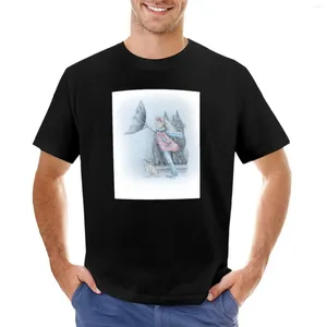 Herrtankstoppar tjej i regn storm med hund t-shirt söta kläder män grafik t-shirts rolig