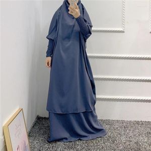 Ethnische Kleidung, 2-teiliges Set, Ramadan Khimar, Gebetskleidungsstück, Überkopf-Hijab, Maxikleid, Abaya, muslimische Frauen, arabische Burka, Kaftan, Türkei, arabische Robe