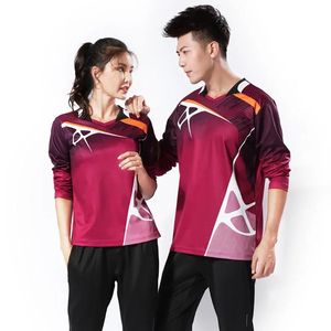 Açık tişörtler badminton t-shirt spor giyim masa tenis uzun kollu formalar erkek kadın ping pong gömlek badminton eğitim egzersiz gömlek 231216