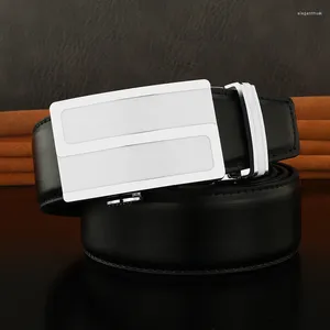 Belts Fashion White Casual Designer Men High Quality Automatic Buckle Luxury Cowskin Genuine Leather Young Male Waistband