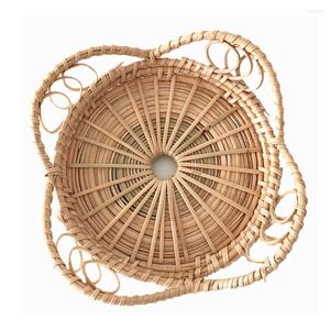 Table Mats Placemat Wicker Pad Rattan Trays Coasters Natural Flower Pattern Vintag Small Jewelry Insulation Pads