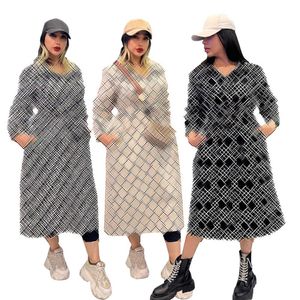 Designer's Autumn and Winter Women's Explosive Fashion Casual Temperament Belt Long Woolen Coat (bältesfoder)