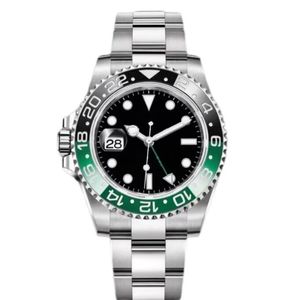 Relógio masculino Sprite de alta qualidade esquerda virar verde círculo preto automático 41 mm pulseira de aço inoxidável luminoso relógio à prova d'água para homens relógios designer