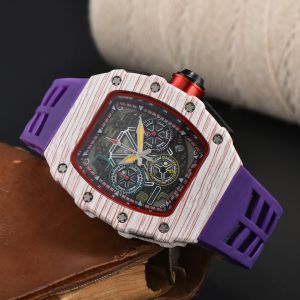 6-pin automatic watch men's watch luxury 2023 full-featured quartz watch silicone strap gift