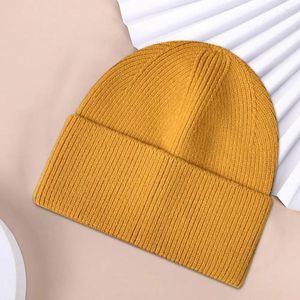 Berets moda unissex gorro chapéu dobrável à prova de vento boné de lã cor sólida equitação de malha