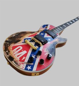 vintage güzel elektro gitar iki pikap gül ahşap klavye maun ahşap gövde yapıldı Çin