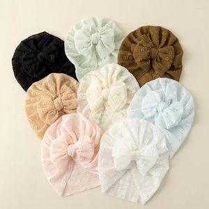 Hats Born Infant Hair Accessories Summer Thin Baby Girl Lace Embroidery Bow Beanie Caps Hat Knotted Toddler Turban Head Wraps