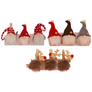 Cornici 9 pezzi clip decorative in legno Decorazioni per feste di Babbo Natale (stile casuale)