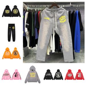 American Fashion Vintage Wash to Do Old Hoodie Hoodie Long Pants Passar Autumn and Winter New Casual Loose Men and Womens-XL