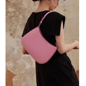 Temperament Bag Women's 2023 Genuine Leather Women's Bag Crossbody Bag High end, Exquisite and Unique Design, Cowhide Single Shoulder Underarm Bag pink