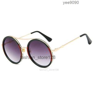 Designer Glasses Round 2023 Luxury Sunglasses Brand Ladies Oversized Crystal Women Big Frame Oval Mirror Sun for''gg''2AM6