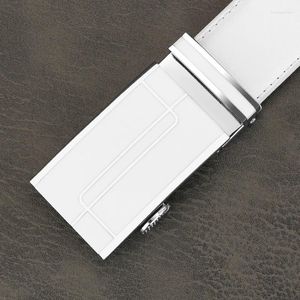 ベルトデザイナーカジュアルホワイトオートマチックバックルメン高品質3.5cm本物のレザーヤングジーンズセンチュアホム