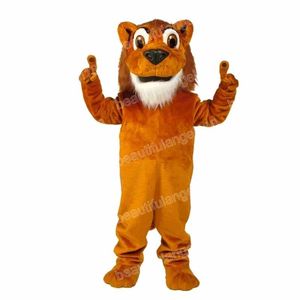 Halloween Cute Brown Lion Mascot Costumes Wysokiej jakości Cartoon Temat Postacie Karnawał Dorośli rozmiar strój świąteczny strój dla mężczyzn kobiety