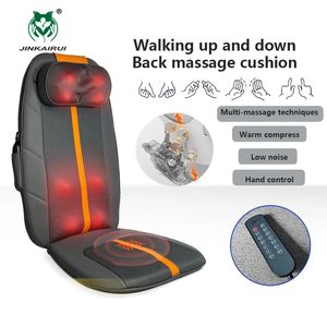 Back Massager Jinkairui Electric Massage Cushion Multifunktionell promenad upp och ner i hela kroppsstolen uppvärmning Höftvibration Relax Sit 231216