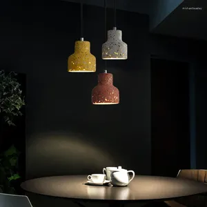 Pendant Lamps Nordic Creative Colorful Terrazzo Light Semi Translucent Bedside Lamp Led Coffee Shop Restaurant Decor Fixture Torch