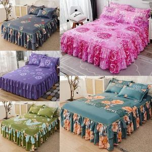 Bedding sets Ruffle Skirt Bedspread Home Textile Printed Bed Skirt Bedroom Coverlets Bedspreads Sheets Dust Cover Bedding 3PCS/Set 231218