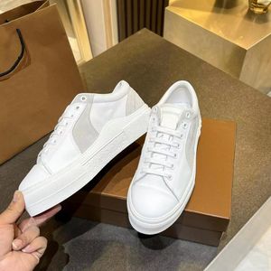 2024 Designer Vintage Sneakers Check Shoes Lattice Men Casual Shoes Calfskin Embossed Leather Canvas Shoes Patched Nylon Trainers Platform Sneaker