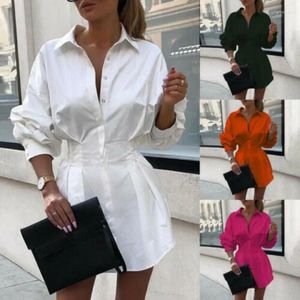 Women's Polos 2023 Autumn Solid Color Long Sleeve V-Neck Skin Friendly Waist Button Decoration Casual Fashion Commuter Shirt