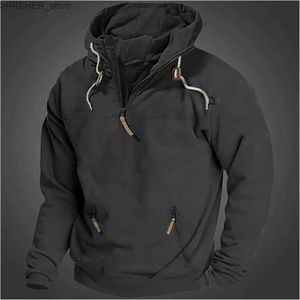 Taktik Ceketler Bahar Sonbahar Yeni Erkekler Kapşonlu Katı Vintage Sweatshirt Nefes Alabilir Gevşek Hoodie Terozi Günlük Spor Giyim Moda Erkek Coatl231218