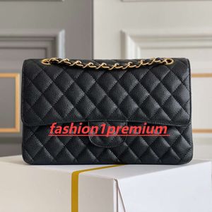 Designer Handbag 25cm Caviar Flap Bag Luxury Women High Quality Shoulder Crossbody 10a Mirror Chain C001