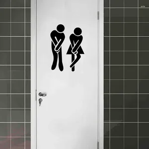 Adesivos de parede interessantes banheiro engraçado masculino e feminino instruções de decoração de banheiro