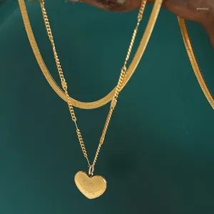 Anhänger Halsketten Klinge Kette Brief Hip-Hop Schlüsselbein Gold Farbe Personalisierte Liebe Herz Halskette Mädchen Honig Party Geschenk